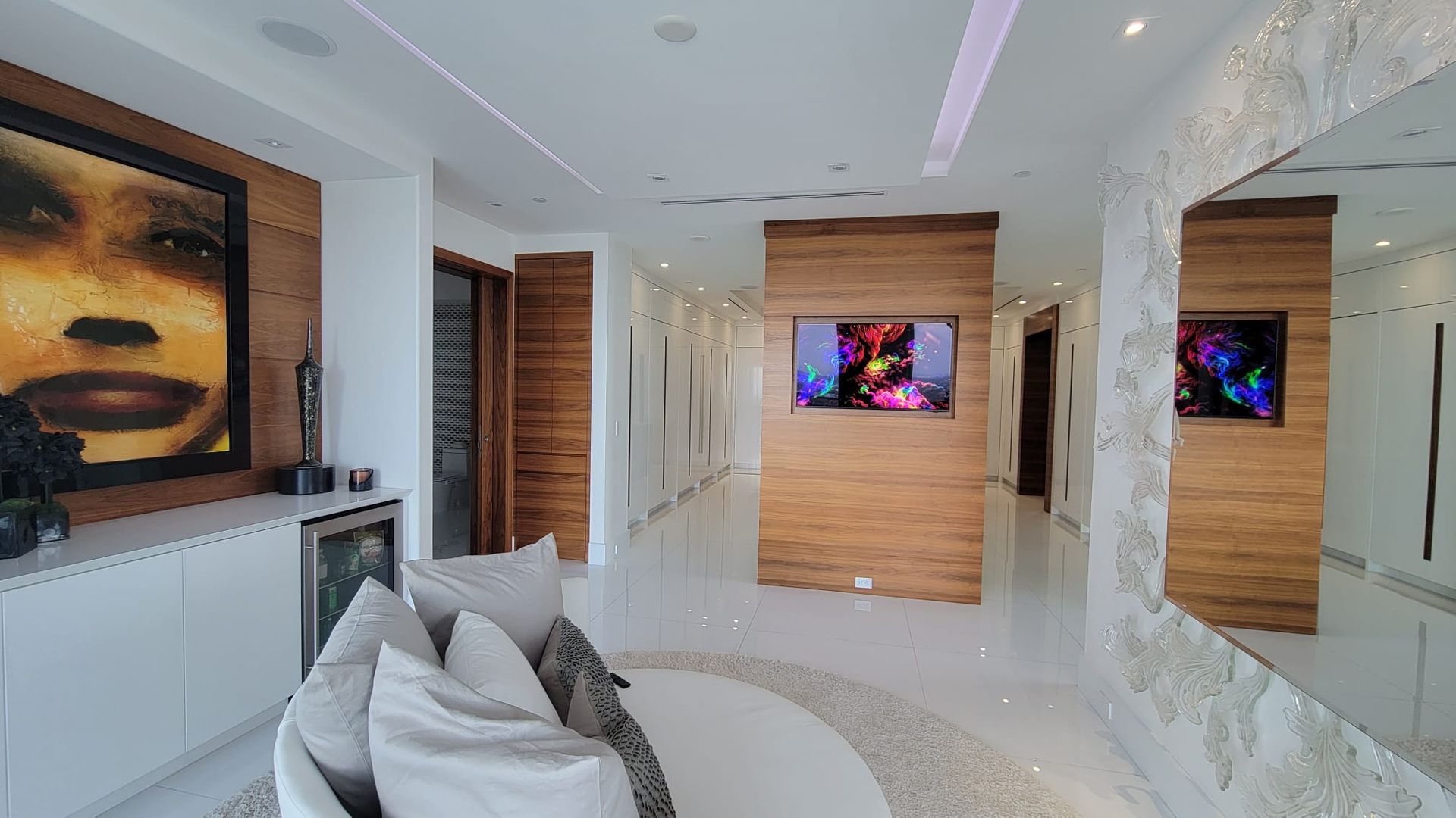 Luxury AV installation with multiple displays