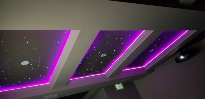 Starlight and LED soffit lights transform rooms and moods, for holiday entertaining or unwinding